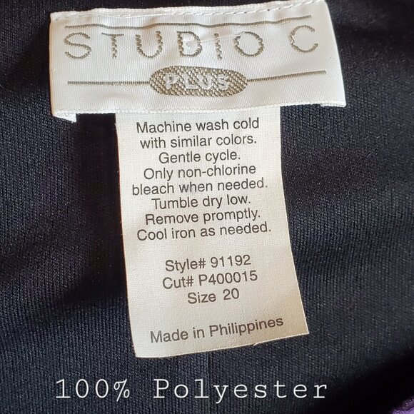 STUDIO C Vintage Purple Paisley V-Neck Butterfly Sleeve Flowy Dress, Size 20 - Picture 6 of 7